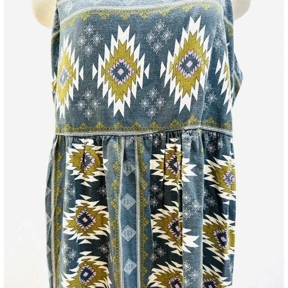 NWT SONOMA Women Sleeveless Elastic Waist Green Square Neck Maxi Dress Size XXL - Picture 3 of 14